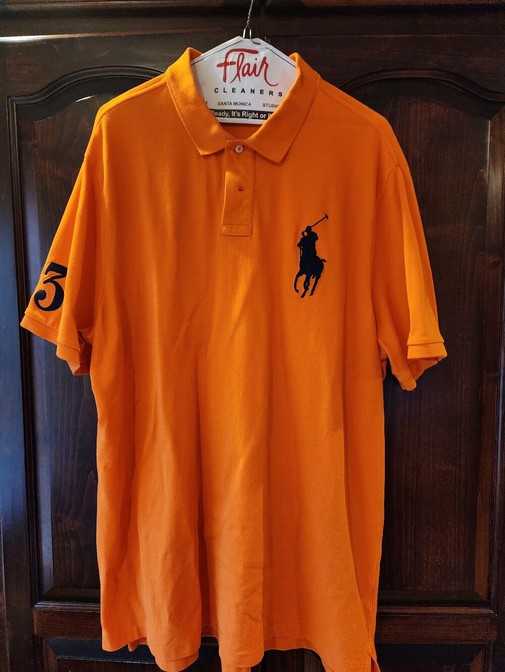 Ralph Lauren Men’s Big Pony Orange Polo with Navy Logo